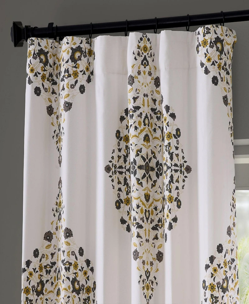Half Price Drapes Emblem Printed Cotton Room Darkening Curtain