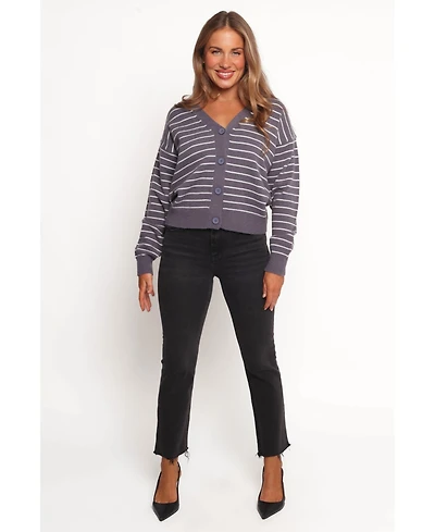 Petal and Pup Women's Zammy Lurex Strip Button Front Cardigan