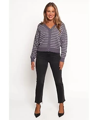 Petal and Pup Women's Zammy Lurex Strip Button Front Cardigan