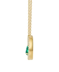 Macy's Lab-Grown Sapphire (1 ct. t.w.) & White (1/3 Pendant Necklace 14k Gold Over Sterling Silver (also Ruby Emerald)