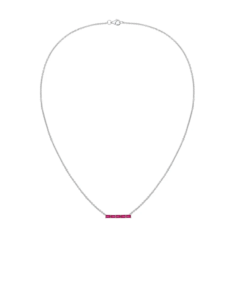 Macy's Lab-Grown Ruby (5/8 ct. t.w.) Necklace in Sterling Silver (also in Multi-Stone)