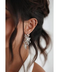 Untamed Petals Royalist Pearl and Crystal Statement Earrings