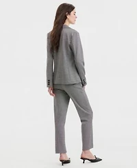 Liverpool Los Angeles Womens Notch Collar Fitted Blazer Sleeveless Lace Knit Top Kayla Straight Leg Pants