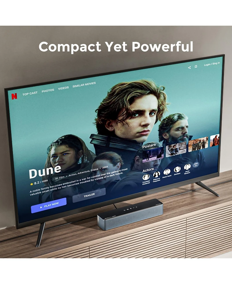 Ultimea Poseidon D80 Boom 7.1 Channel Soundbar with Dolby Atmos, Home Theater Sound System with Wireless Subwoofer, 500W