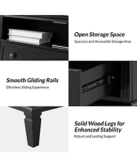 Hulala Home Kamilo Transitional 2-Drawer Solid Wood Nightstand