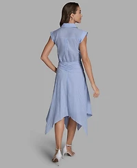 Bcbg Women's Sleeveless Stripe Shirt Dress