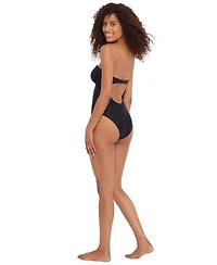 Steve Madden Women's Bandeau Neck One-Piece Swimsuit