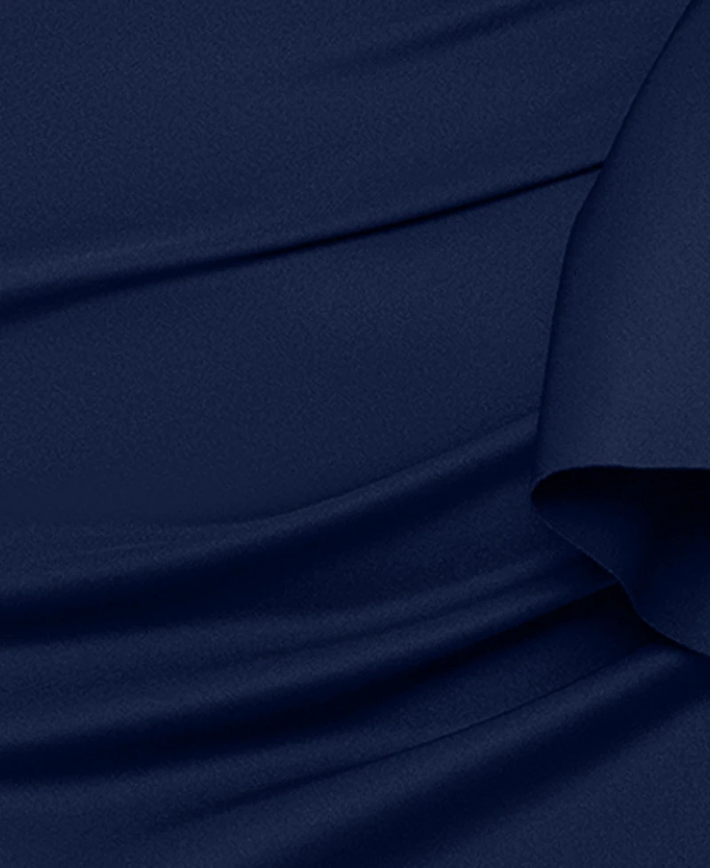 Xscape Plus V-Neck 3/4-Sleeve Dress