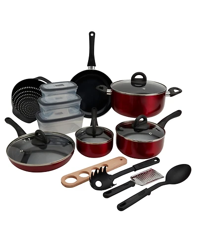 Basic Essentials Nonstick Aluminum 20-Pc. Cookware Set