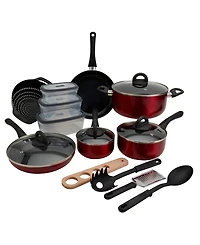 Basic Essentials Nonstick Aluminum 20-Pc. Cookware Set