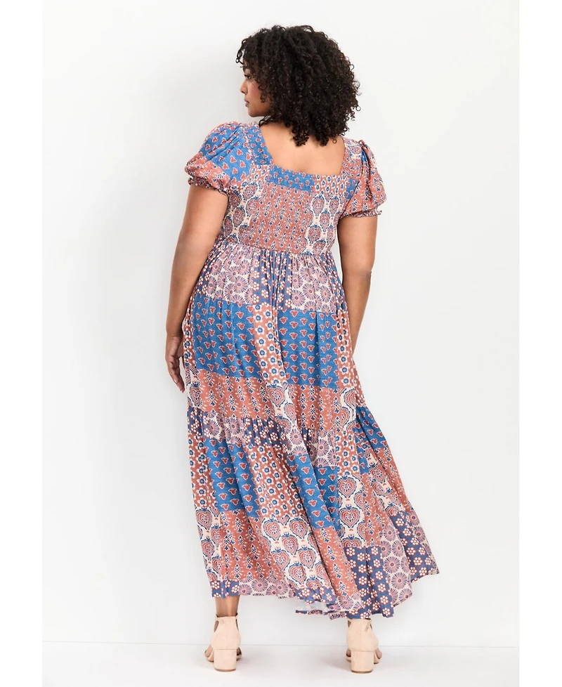 Avenue Plus Sophia Shirred Bodice Maxi Dress