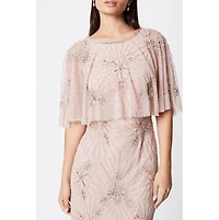 Coast Women's Floral Embellished Cape Midi Dress