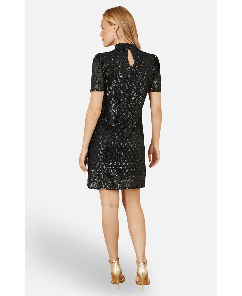 Yumi Women's Sequin Chevron Pattern Tunic Dress