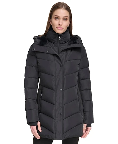 Calvin Klein Women's Lined Hooded Puffer Coat