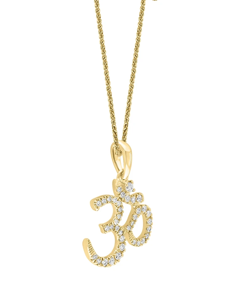 Diamond Om 18" Pendant Necklace (1/6 ct. t.w.) in 14k White or Yellow Gold
