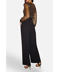 Yumi Women's Sequin Wrap Over Jumpsuit