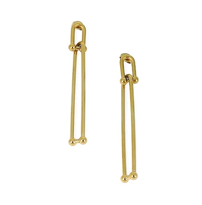 Sohi Women's The Paperclip Drop Earrings - California Gold
