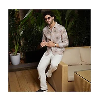 Campus Sutra Men's Chesntnut Brown Gloomy Daisy Shirt