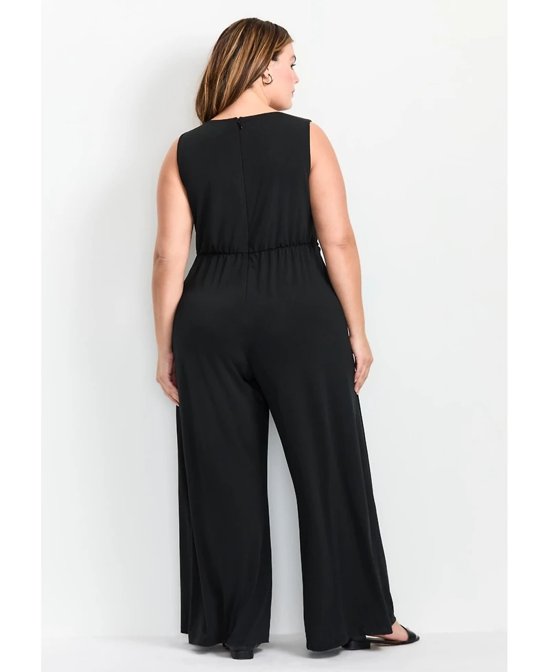 Avenue Women's Plus Audrey Twist Front Jumpsuit