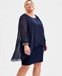 Sl Fashions Plus Overlay Sheath Dress