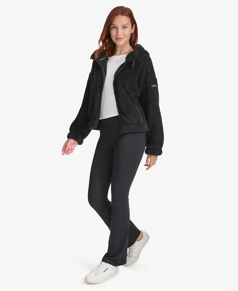 Calvin Klein Women's Performance Oversized Hooded Sherpa Jacket