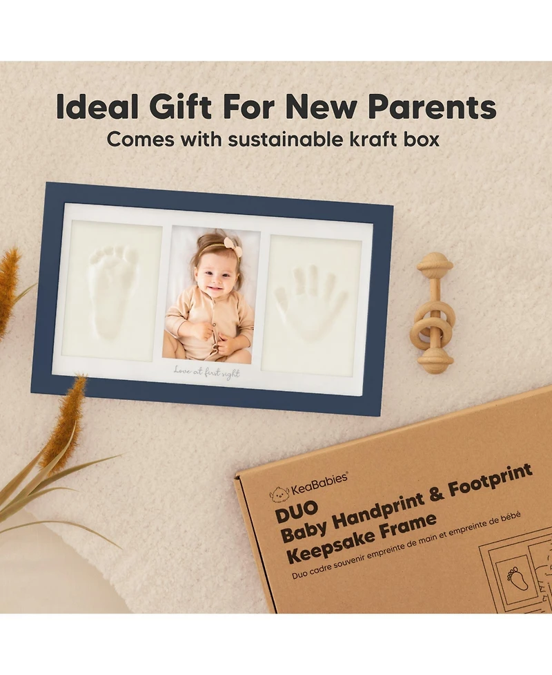 Duo Baby Hand and Footprint Kit, Handprint Newborn Photo Frame, Keepsake for New Mom