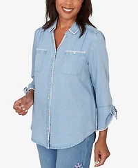 Alfred Dunner Petite Hilton Head 3/4-Sleeve Shirt