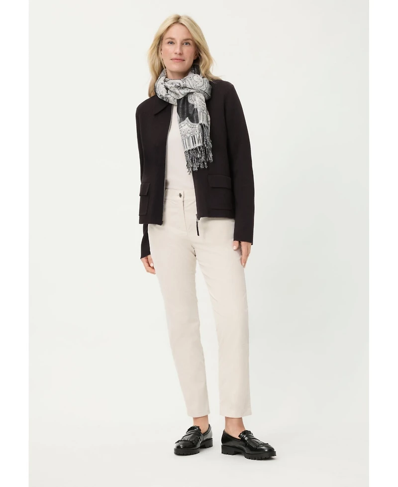 Olsen Women's Collared Zip Front Cardigan