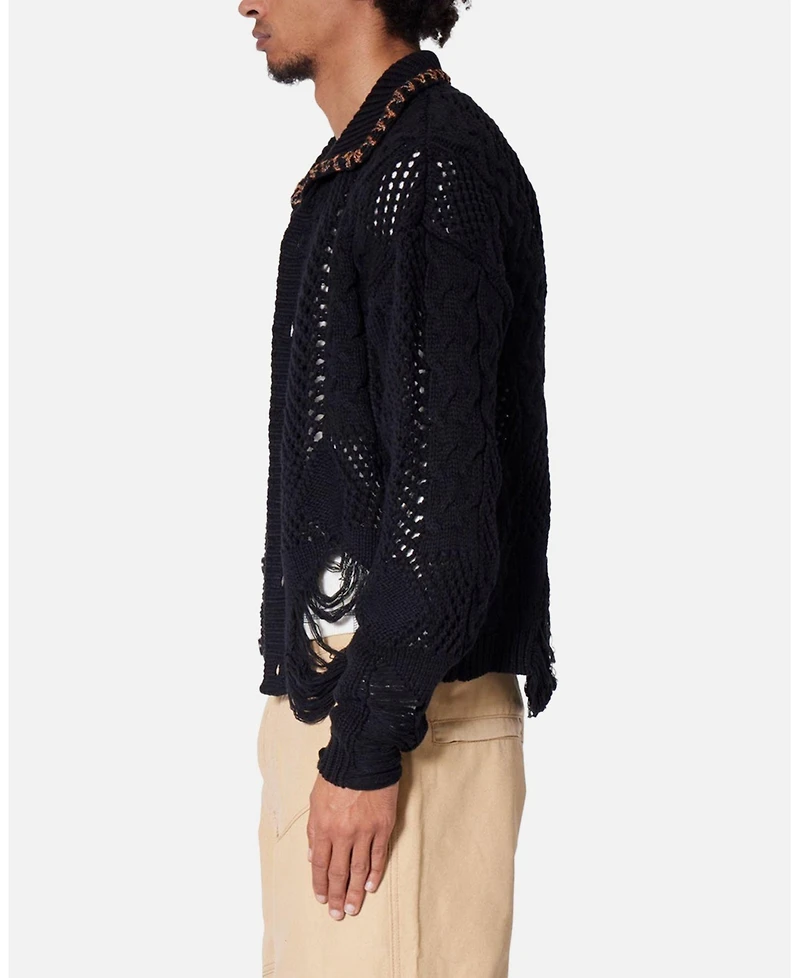 mnml Men's Chunky Distressed Knit Cardigan