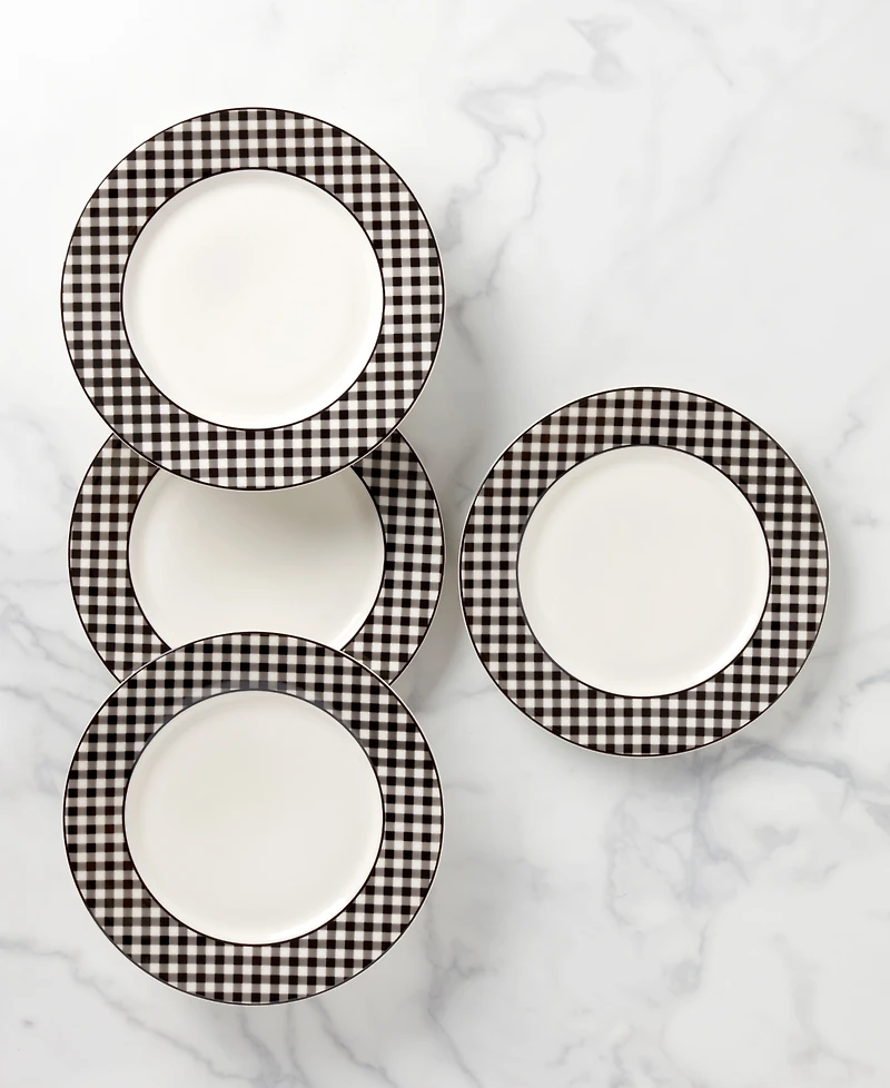 Lenox Gingham Dinner Plates, Set of 4