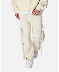 mnml Men's Brushed Twill Cargo Pants, Relaxed Fit, Multiple Utility Pockets, Adjustable Waist, Durable Fabric, Streetwear Style