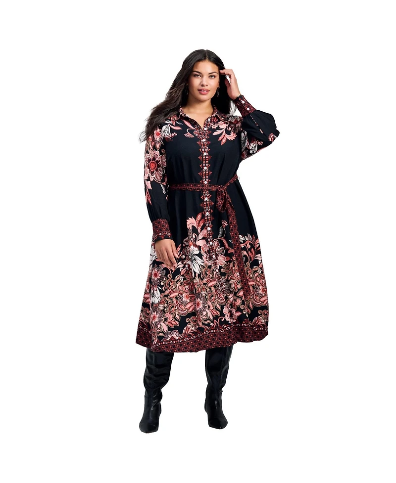 Avenue Women's Plus La Luna Shirtdress