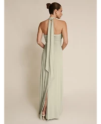 Six Stories Women's Halter Neck Stretch Bridesmaid Dress