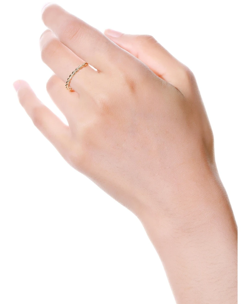 Devata Twisted Rope Ring in 14K Gold, Size 8, approx. 1.5 grams.