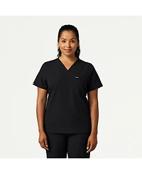 Jaanuu Women's Rhena 1-Pocket Slim V-Neck Scrub Top - Mauve Xl