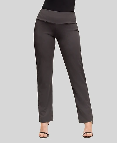 24seven Comfort Apparel Petite Comfortable Stretch High Waist Dress Pants