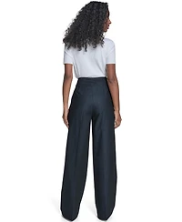 Calvin Klein Women's Faux Denim Wide Leg Pants