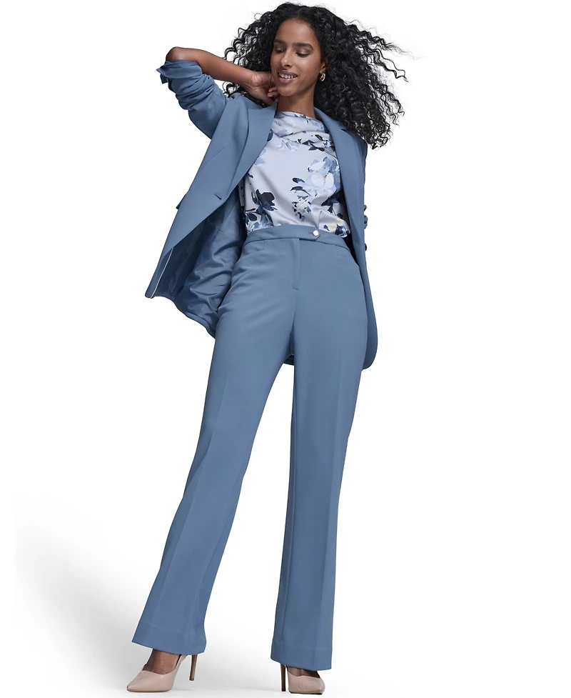 Calvin Klein Women's Scuba Crepe One-Button Jacket