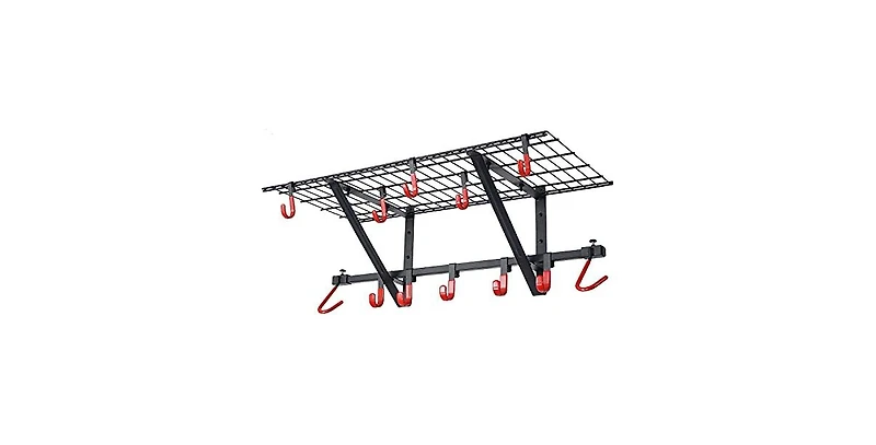 Mythinglogic Patented 250 lbs Heavy-Duty Adjustable 16–24" Garage Wall Storage Rack, Multi-Hook Organizer