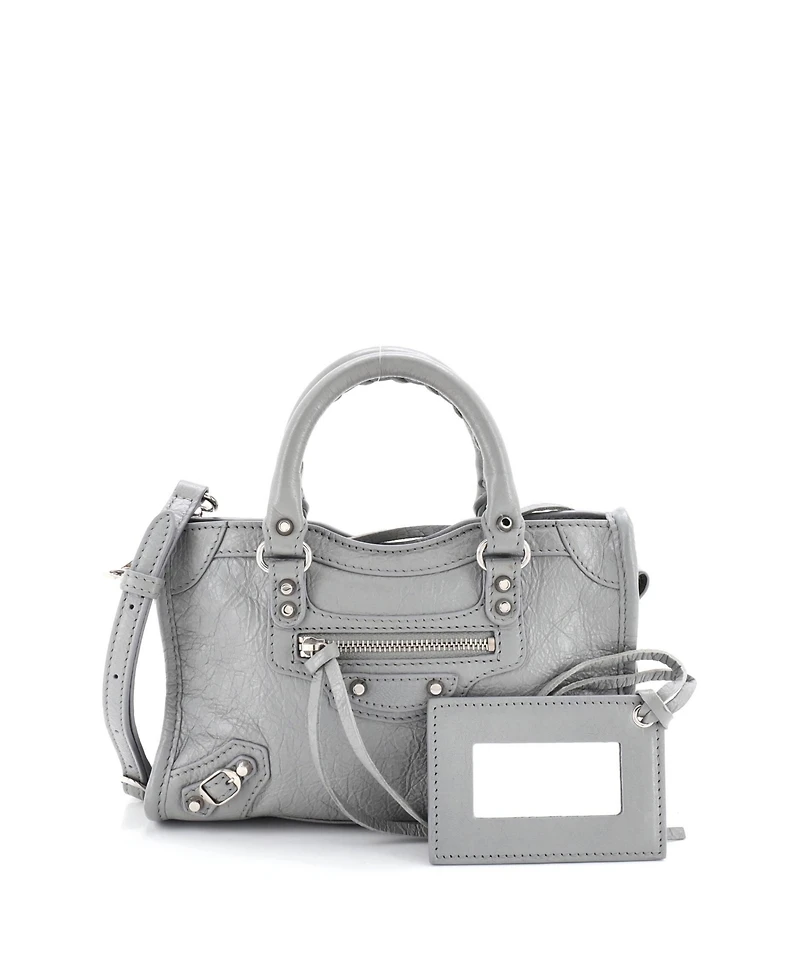 Pre-Owned Balenciaga Nano City Classic Studs Bag Leather