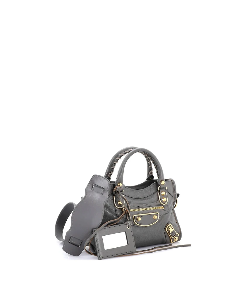 Pre-Owned Balenciaga Mini City Classic Metallic Edge Bag Leather