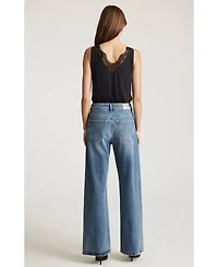 Mavi Jeans Women's Mavi Florida Wide Leg In Dark Used Classic Blue