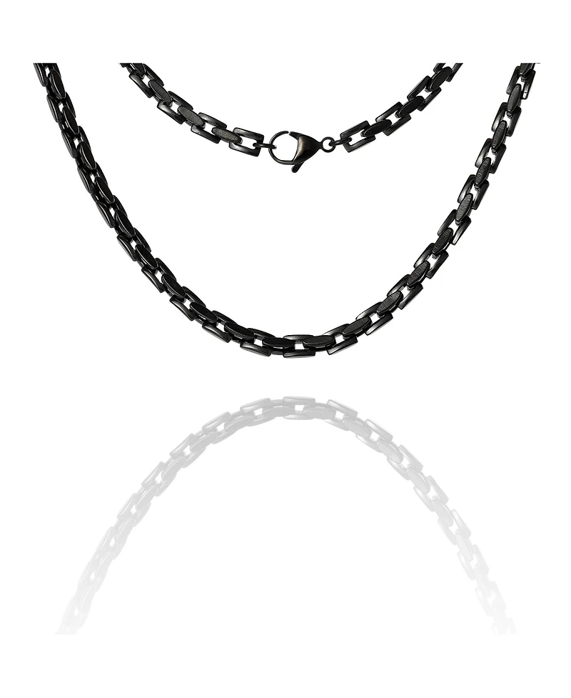Lucky Brand Men s Black Stainless Link 22'' Chain Necklace