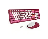 Wireless Keyboard And Mouse Combo - 2.4GHz Cordless, Cute Round Keys, Quiet Slim Set for Laptop, Computer