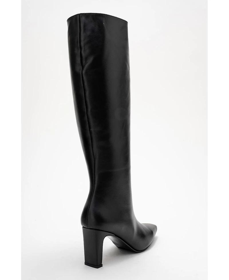 Forever & Always Shoes Velencia Leather Knee High Boot (Women)
