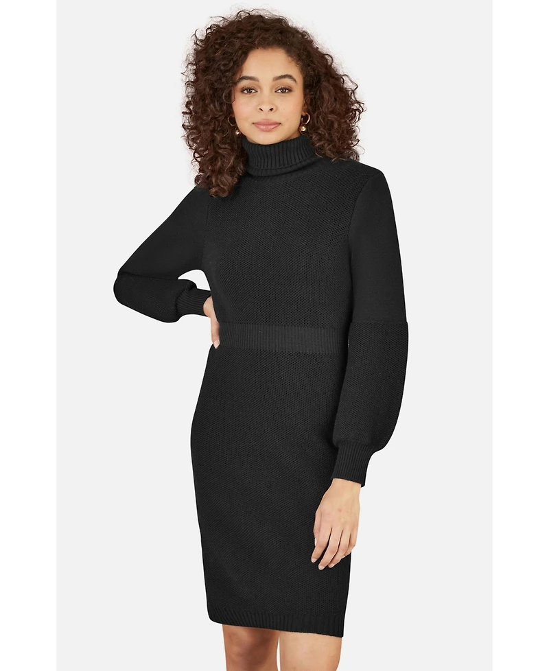 Yumi Women's Roll Neck Knitted Dress