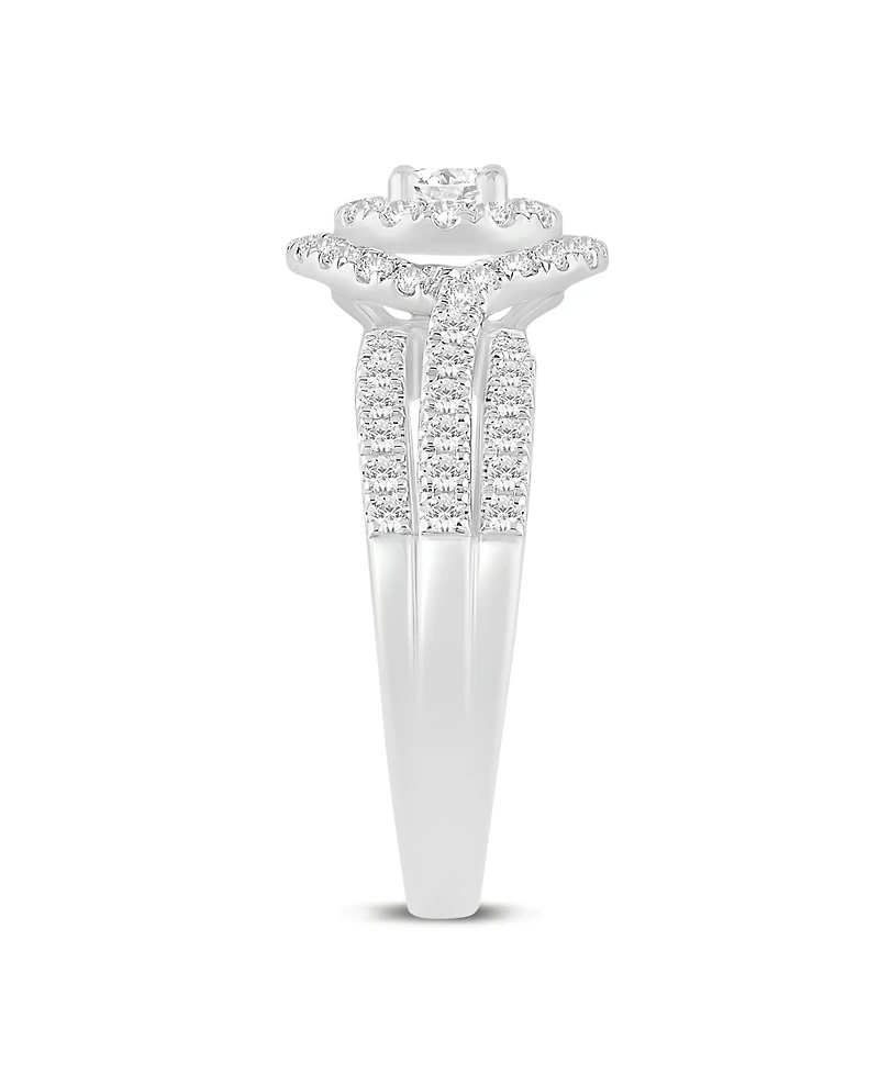 Macy's Diamond Cluster Engagement Ring (1 ct. t.w.) in 14k White Gold