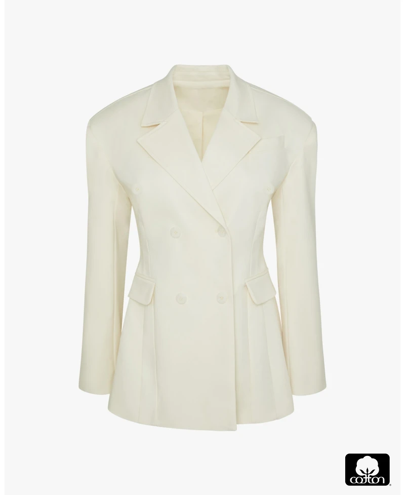 WeWoreWhat Women's Double Breasted Cinched Waist Blazer