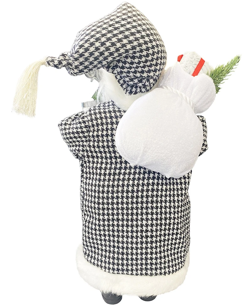 Santa's Workshop 15" Houndstooth and Christmas Santa