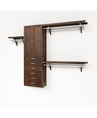 John Louis Home Solid Wood Reach-In Closet Organizer with 6 Shaker Style Drawers and Doors